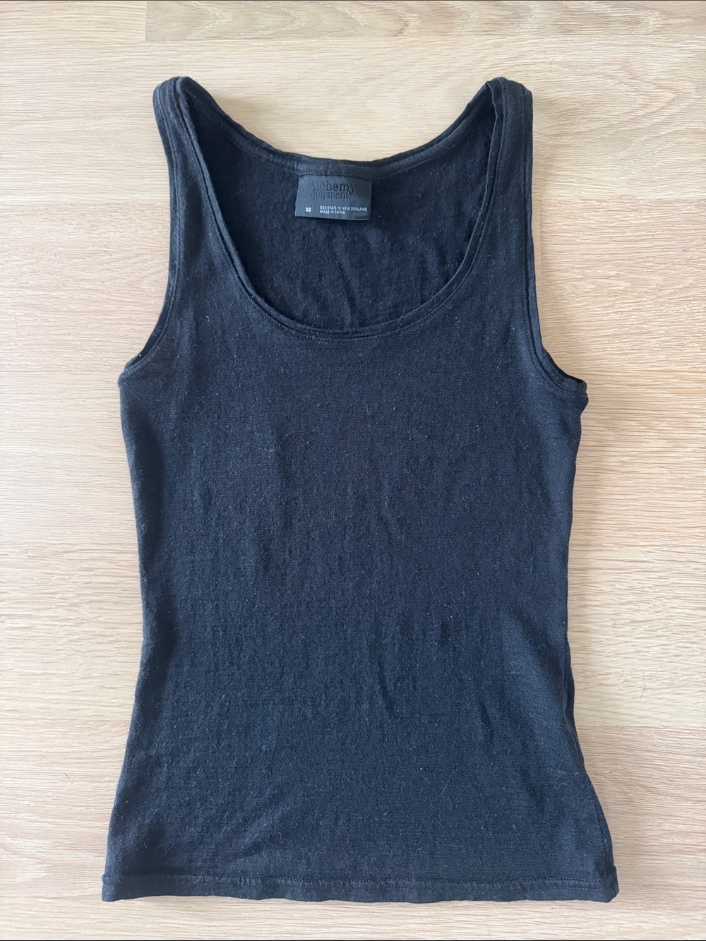 Alchemy Equipment Merino Wool XS Black Tank Top - New Zealand wool!